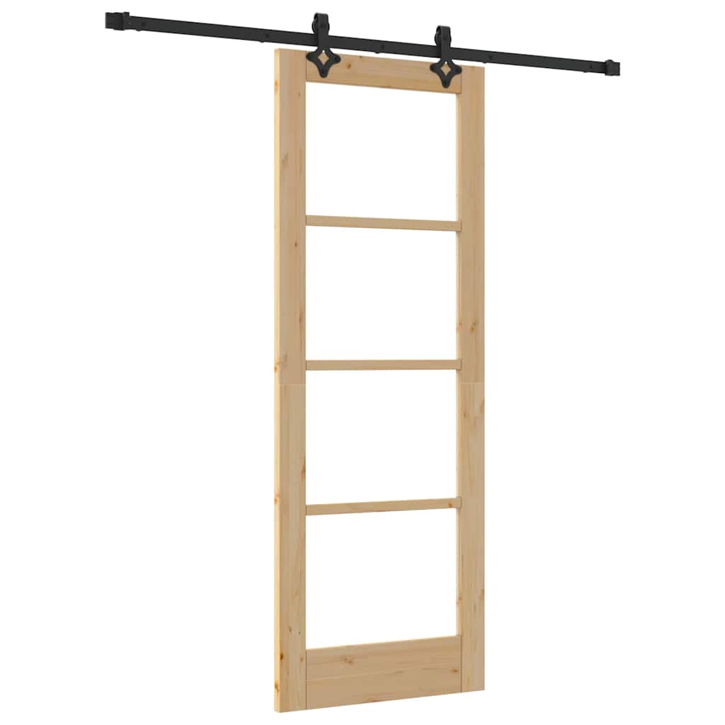 Porta scorrevole ORKDAL Naturale e Nero 73,5 x 198,5 cm