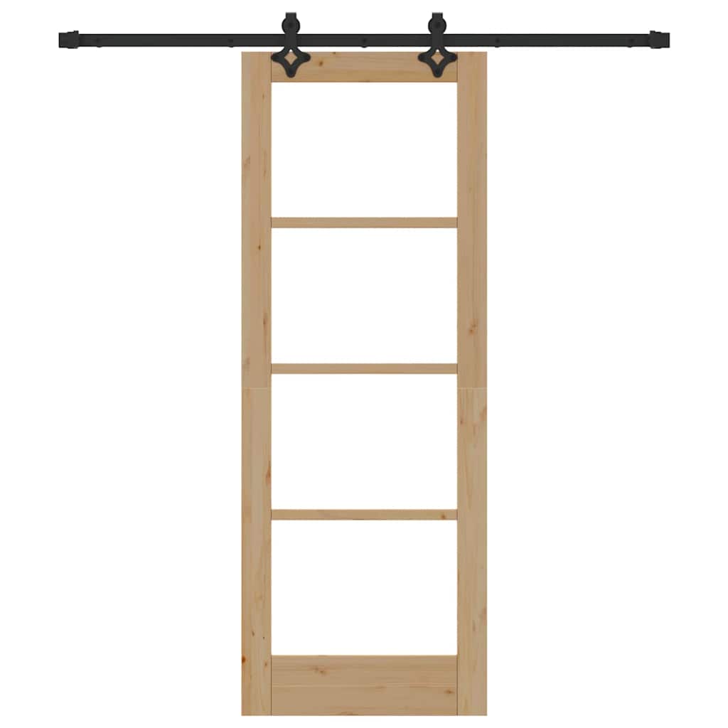 Porta scorrevole ORKDAL Naturale e Nero 73,5 x 198,5 cm