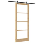 Porta Scorrevole ORKDAL Legno Naturale e Nero 93 x 232 cm