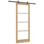 Porta Scorrevole ORKDAL Legno Naturale e Nero 93 x 232 cm