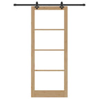 Porta Scorrevole ORKDAL Legno Naturale e Nero 93 x 232 cm
