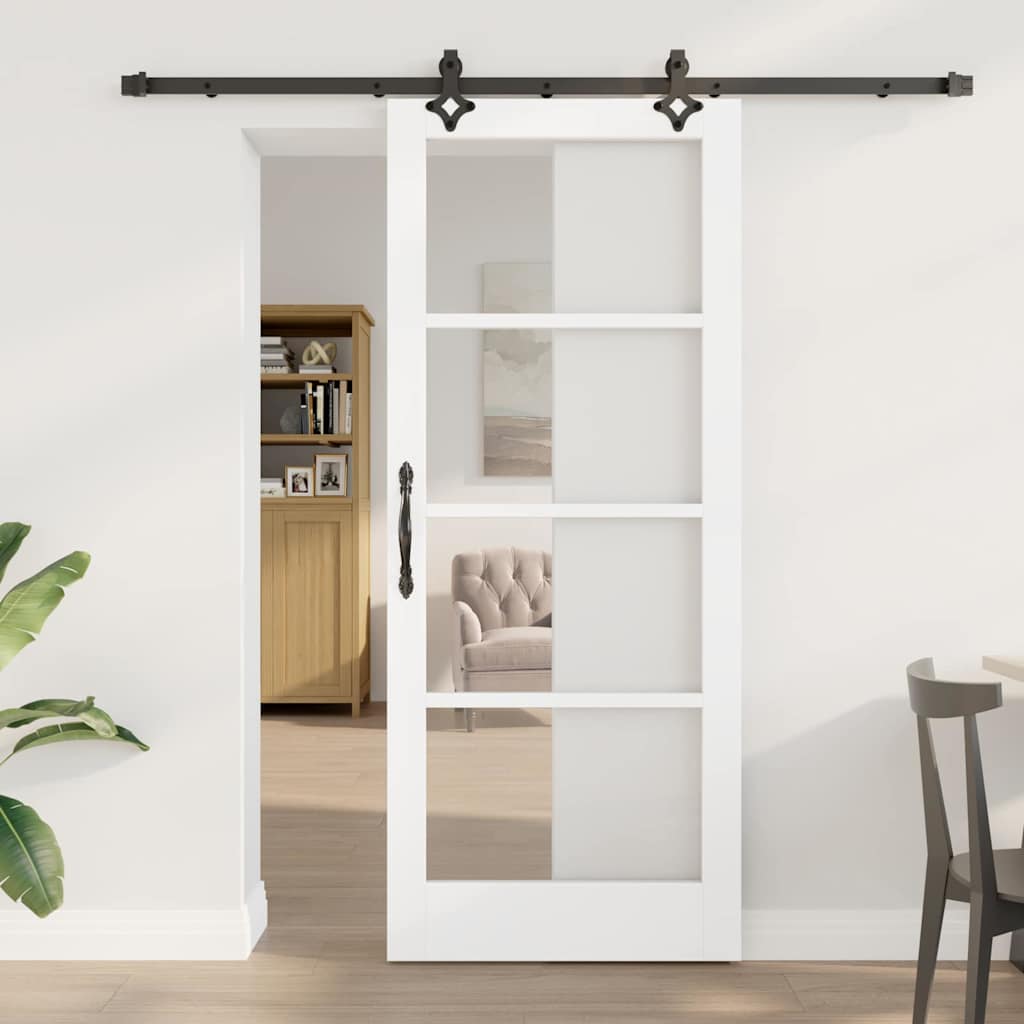 Porta scorrevole ORKDAL bianco e nero 83 x 202 cm