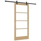 Porta Scorrevole ORKDAL Naturale e Nero 93 x 202 cm