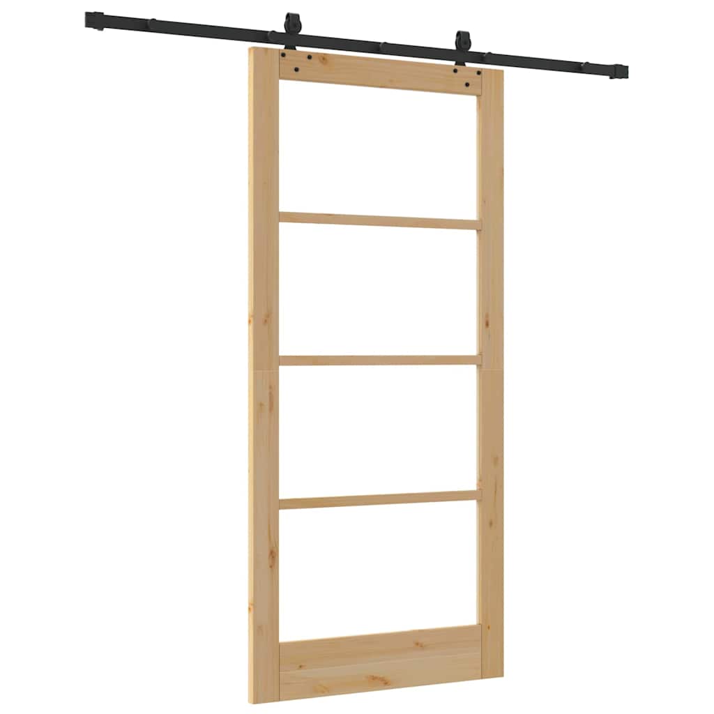 Porta Scorrevole ORKDAL Naturale e Nero 93 x 202 cm