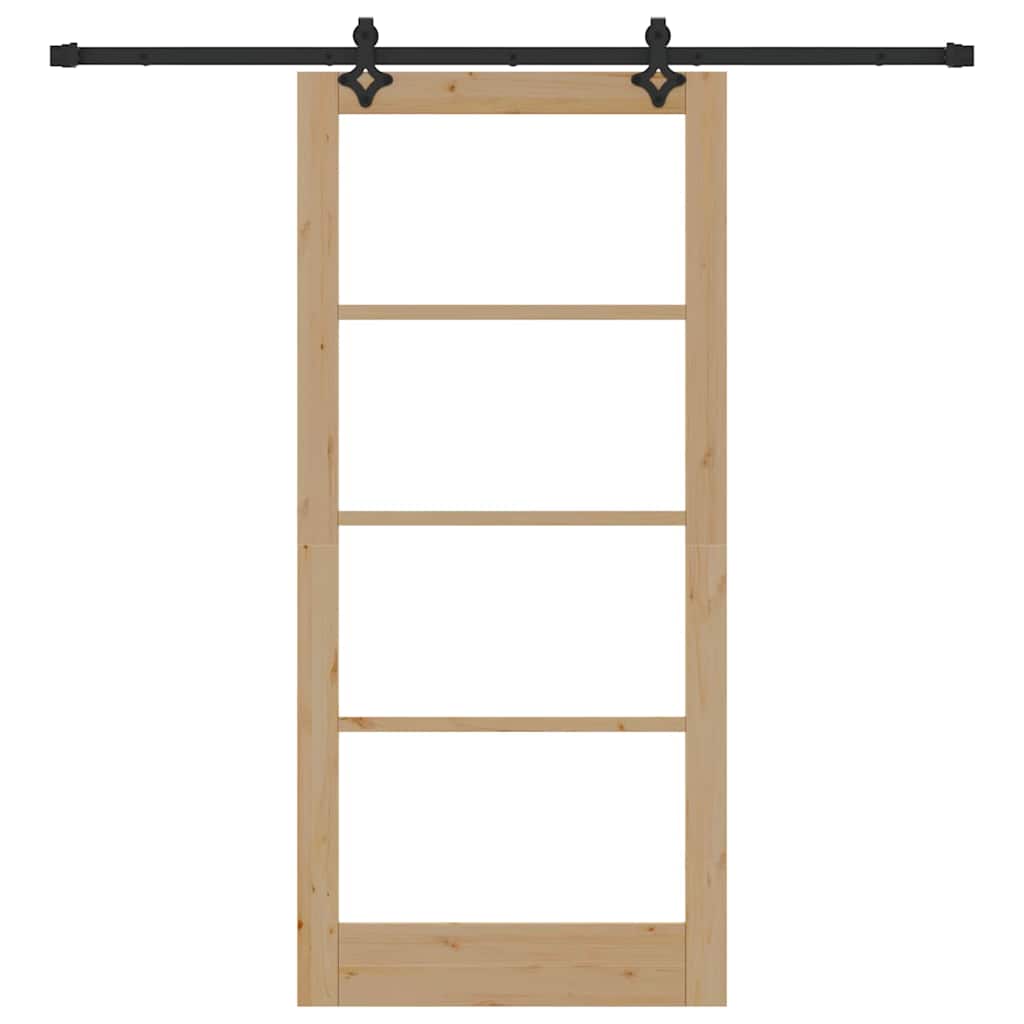 Porta Scorrevole ORKDAL Naturale e Nero 93 x 202 cm