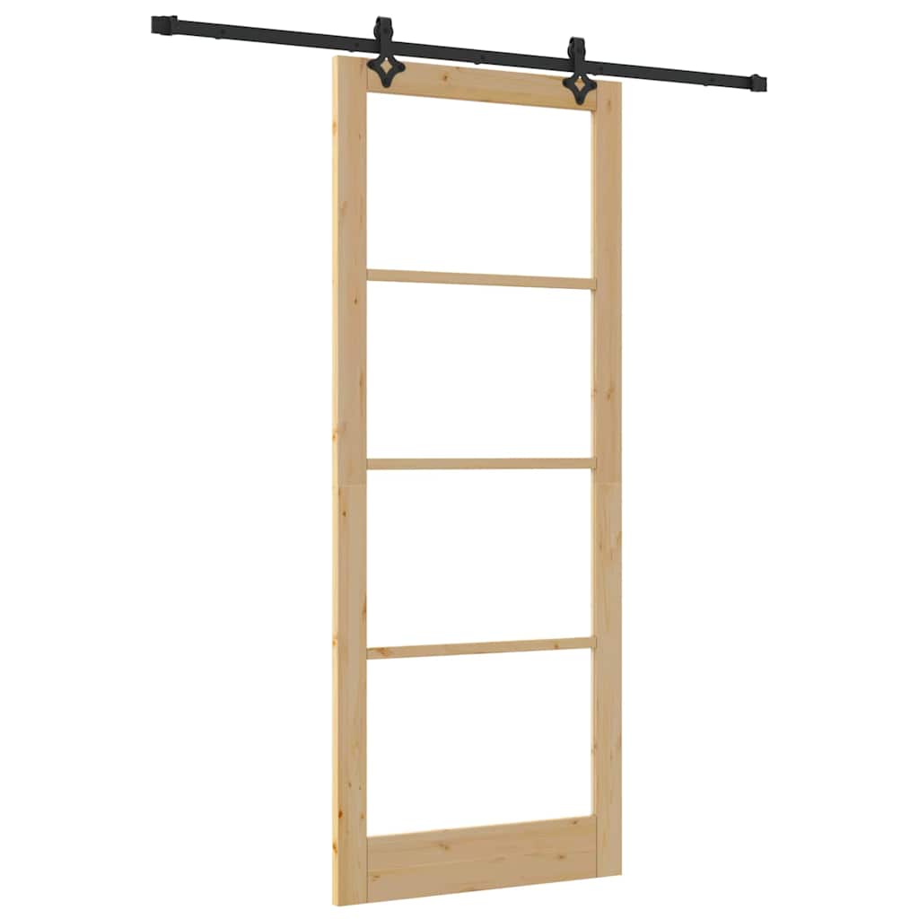 Porta scorrevole ORKDAL Naturale e Nero 93 x 232 cm