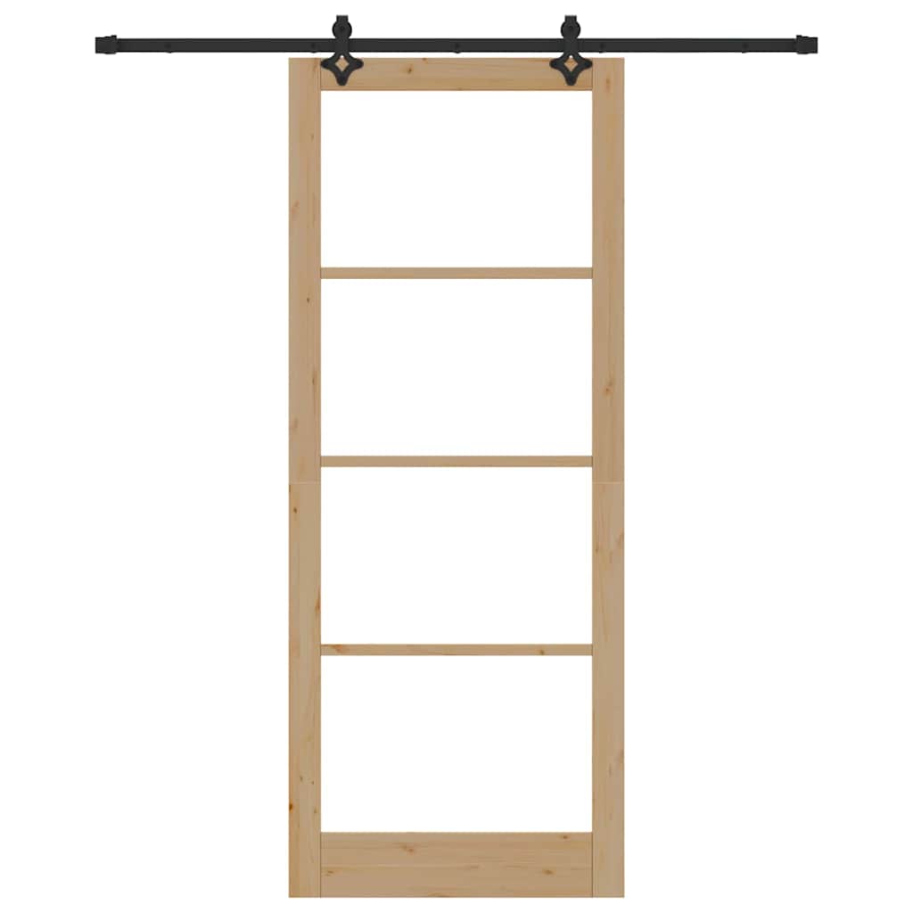 Porta scorrevole ORKDAL Naturale e Nero 93 x 232 cm
