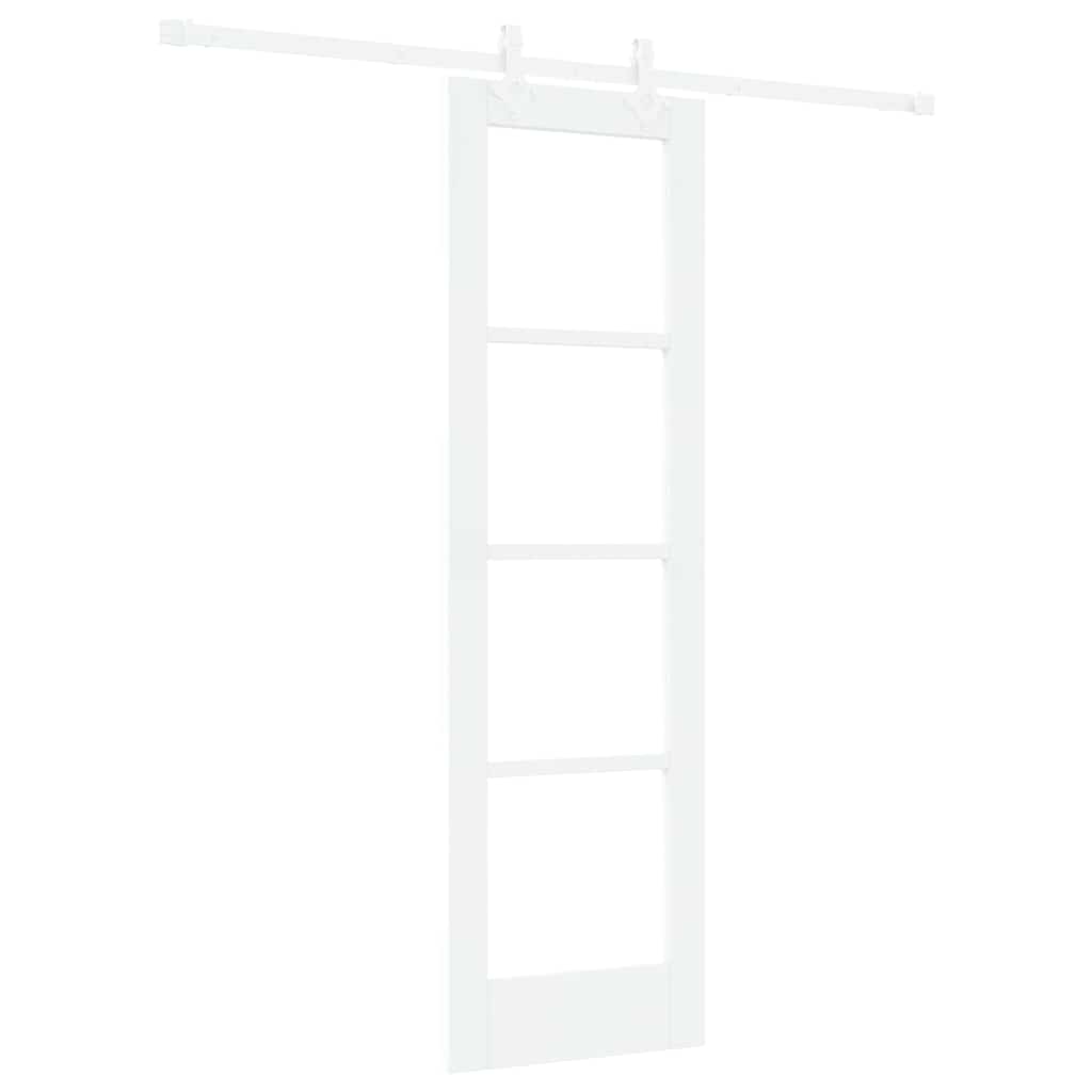 Porta scorrevole in legno massello bianco 61 x 198,5 cm