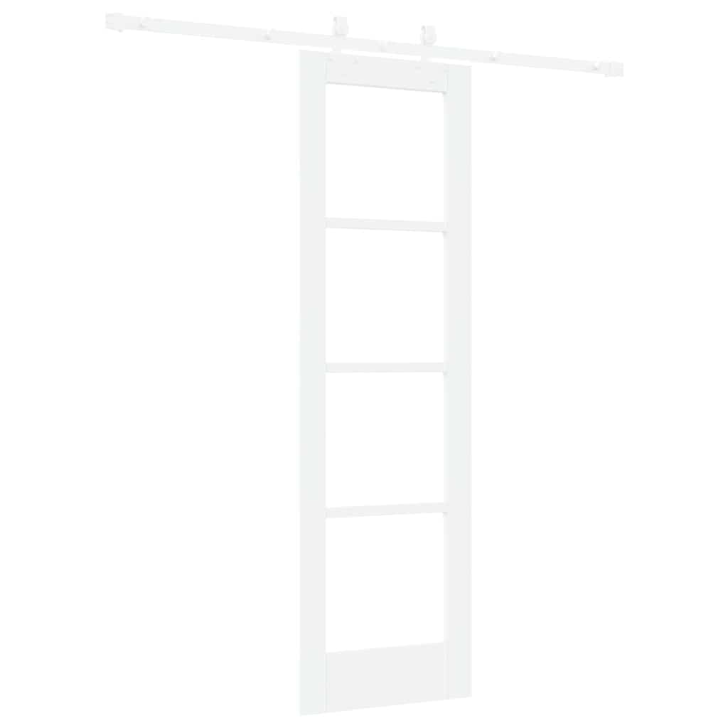 Porta scorrevole in legno massello bianco 61 x 198,5 cm
