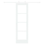 Porta scorrevole in legno massello bianco 61 x 198,5 cm