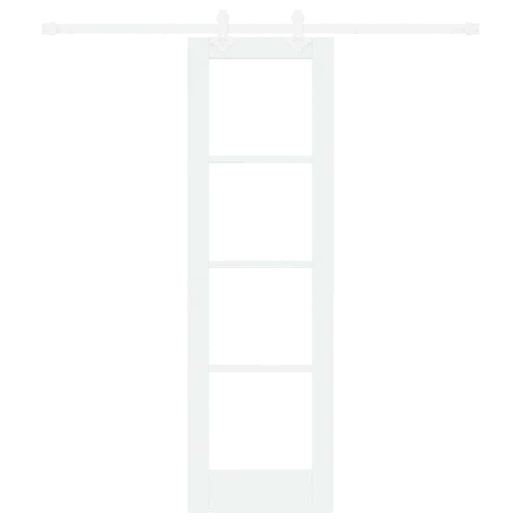 Porta scorrevole in legno massello bianco 61 x 198,5 cm