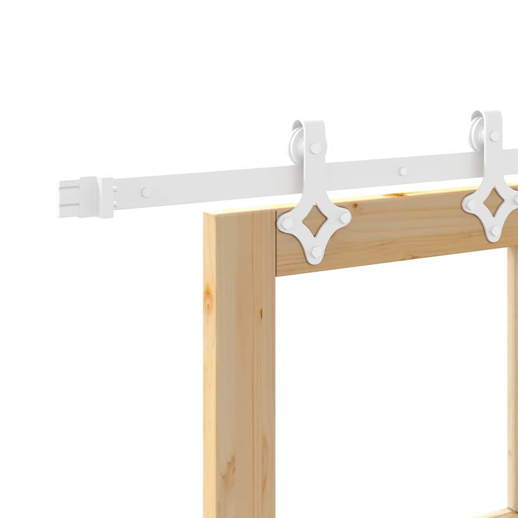 Porta Scorrevole in Legno Massello di Pino e Vetro Naturale 93 x 202 cm