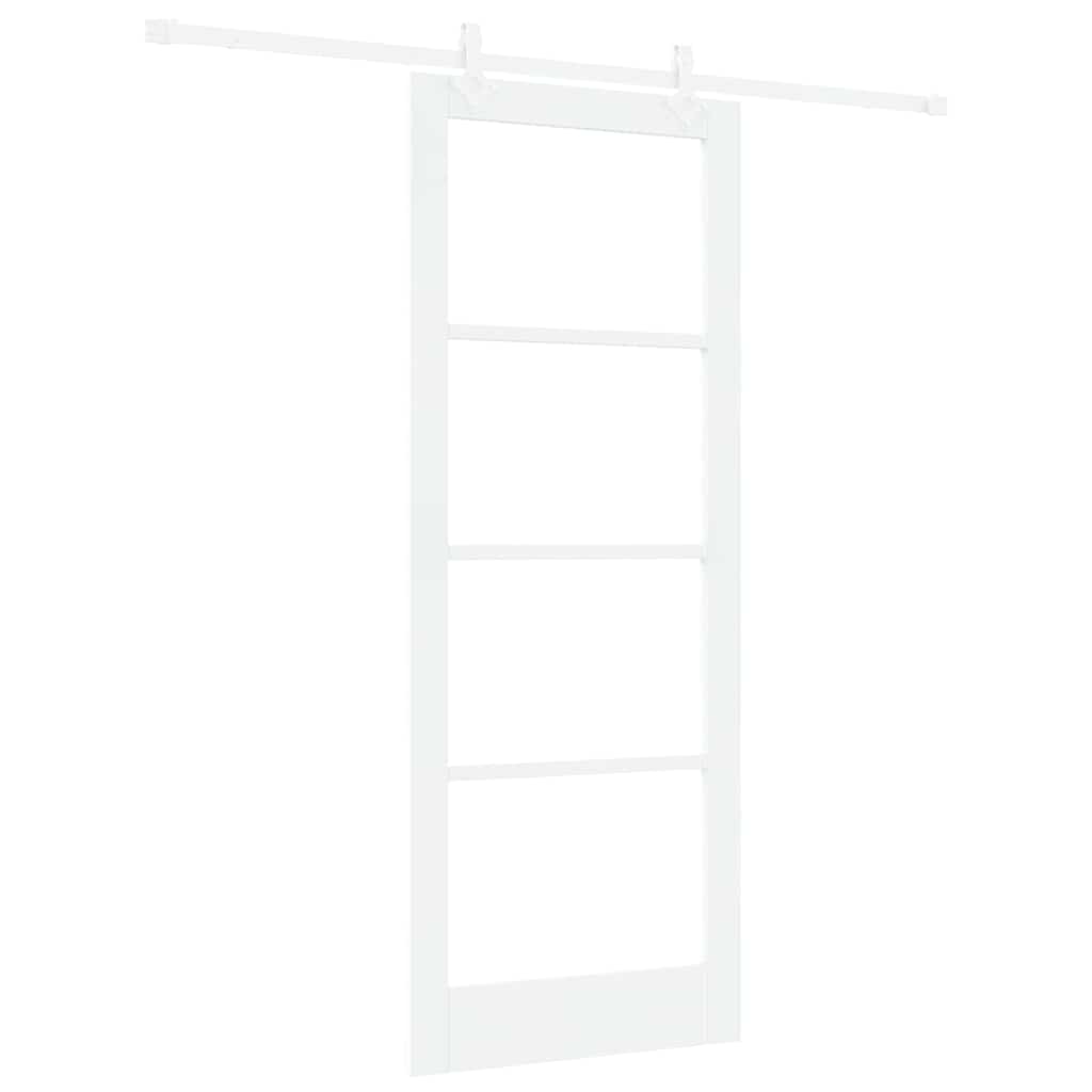 Porta scorrevole in legno massello bianco 83 x 211 cm