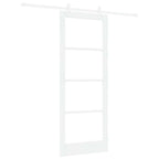 Porta scorrevole in legno massello bianco 83 x 211 cm