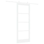 Porta scorrevole in legno massello bianco 83 x 211 cm