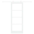 Porta scorrevole in legno massello bianco 83 x 211 cm