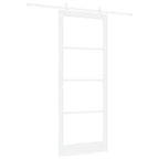 Porta scorrevole in legno massello e vetro bianca 93 x 232 cm