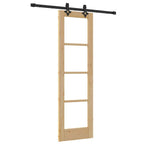 Porta scorrevole in legno di pino e vetro naturale 61 x 198,5 cm