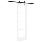 Porta Scorrevole Bianco 61 x 198,5 cm - Legno Massello Pino e Vetro