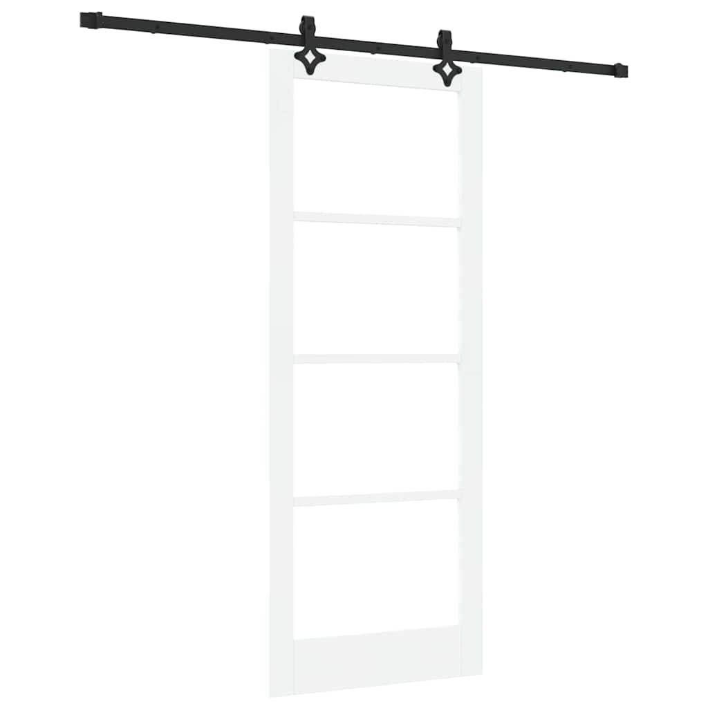 Porta Scorrevole Bianco 83 x 211 cm Legno e Vetro