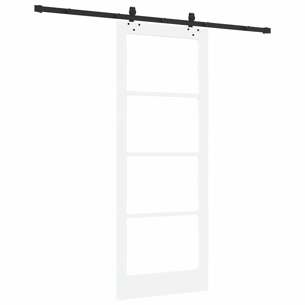 Porta Scorrevole Bianco 83 x 211 cm Legno e Vetro