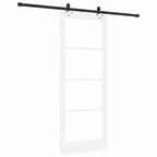 Porta Scorrevole Bianco 83 x 211 cm Legno e Vetro