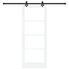 Porta Scorrevole Bianco 83 x 211 cm Legno e Vetro