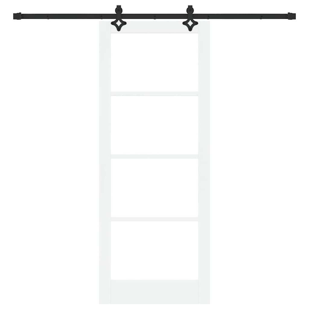 Porta Scorrevole Bianco 83 x 211 cm Legno e Vetro
