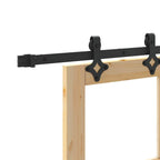 Porta Scorrevole Naturale 93 x 232 cm in Legno Massello di Pino e Vetro