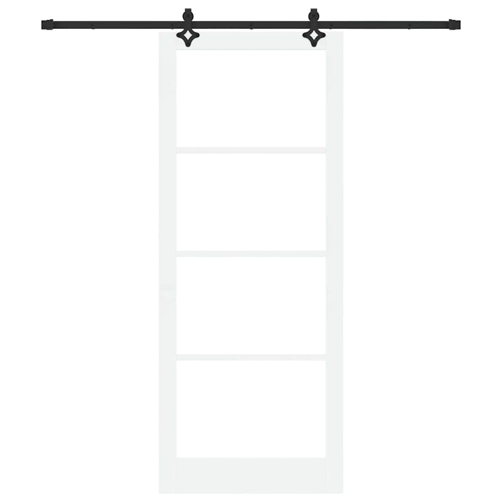 Porta Scorrevole Bianco 93 x 232 cm con Set di Ferramenta