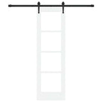 Porta Scorrevole Bianco 61 x 198,5 cm - Legno Massello di Pino e Vetro