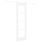 Porta Scorrevole Bianco 61 x 198,5 cm Legno Pino e Vetro
