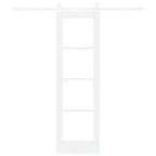 Porta Scorrevole Bianco 61 x 198,5 cm Legno Pino e Vetro