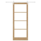 Porta Scorrevole Naturale Legno e Vetro 93 x 232 cm