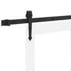 Porta Scorrevole Bianco e Nero 83 x 211 cm - Legno Massello di Pino e Vetro