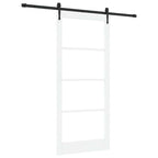 Porta Scorrevole Bianco e Nero 93 x 211 cm - Legno Massello di Pino e Vetro