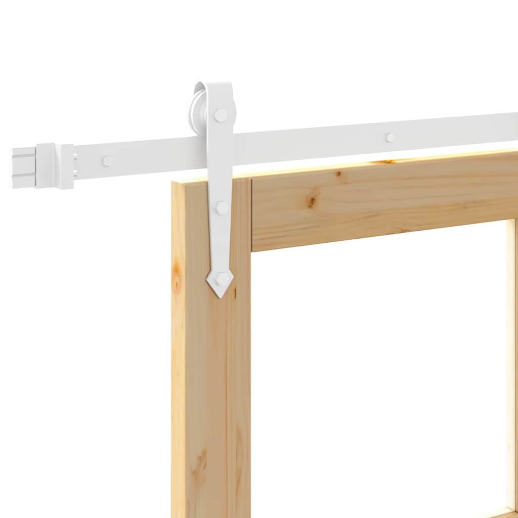 Porta Scorrevole Naturale in Legno Massello di Pino e Vetro 61 x 198,5 cm