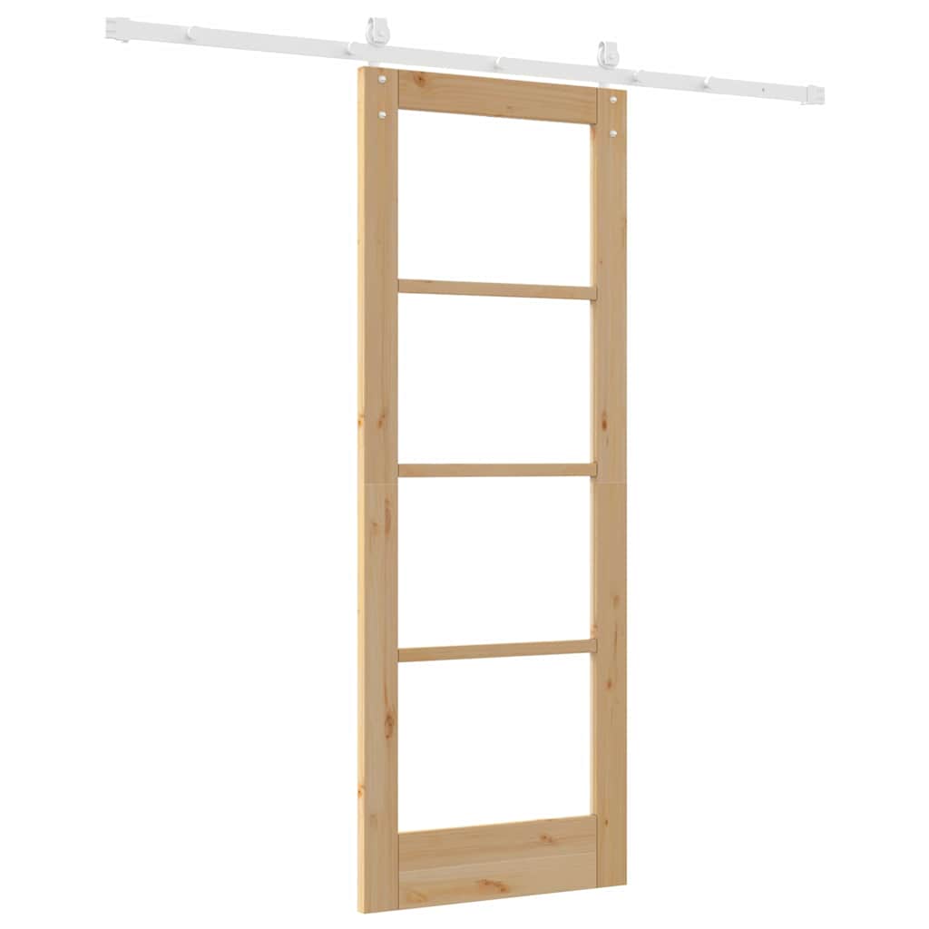 Porta Scorrevole Marrone 73.5 x 198.5 cm Legno e Metallo