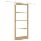 Porta Scorrevole Naturale 93 x 211 cm - Legno Massello di Pino e Vetro