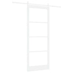Porta Scorrevole Bianco 93 x 232 cm - Legno Massello Pino e Vetro