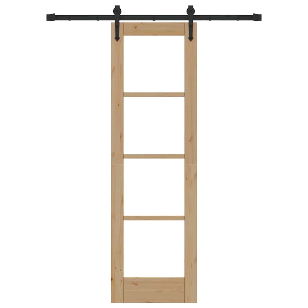 Porta scorrevole ORKDAL legno massello pino e vetro naturale 61 x 198,5 cm