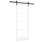 Porta scorrevole ORKDAL bianca 83 x 202 cm in legno massello di pino e vetro