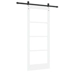 Porta scorrevole ORKDAL bianca 83 x 202 cm in legno massello di pino e vetro