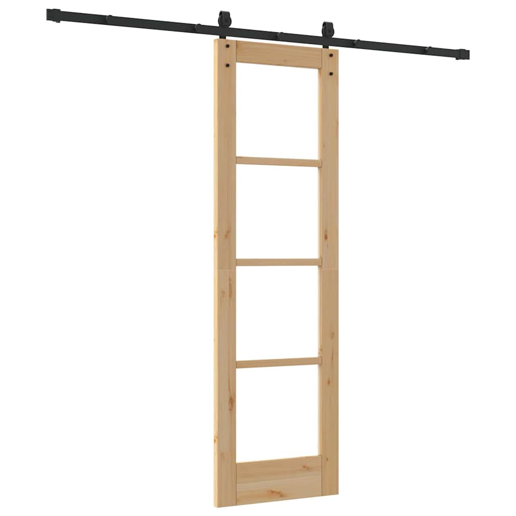 Porta scorrevole ORKDAL legno massello pino e vetro naturale 61 x 198,5 cm