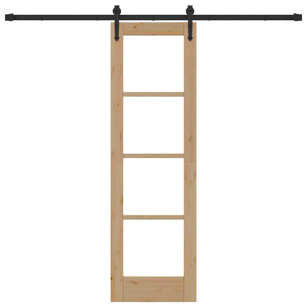 Porta scorrevole ORKDAL legno massello pino e vetro naturale 61 x 198,5 cm