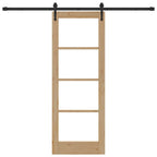 Porta scorrevole ORKDAL in legno massello di pino e vetro naturale 73,5 x 198,5 cm
