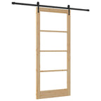 Porta scorrevole ORKDAL legno massello pino e vetro naturale 93 x 211 cm