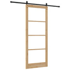 Porta scorrevole ORKDAL legno massello pino e vetro naturale 93 x 232 cm