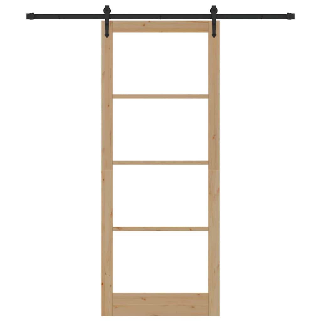 Porta scorrevole ORKDAL legno massello pino e vetro naturale 93 x 232 cm