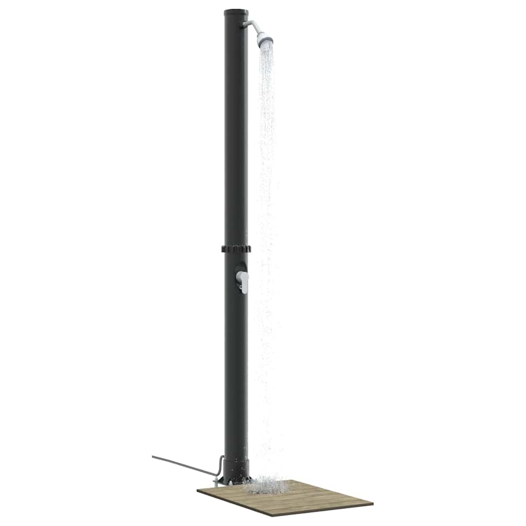 Doccia Solare da Esterno Nero 217 cm PVC e Alluminio